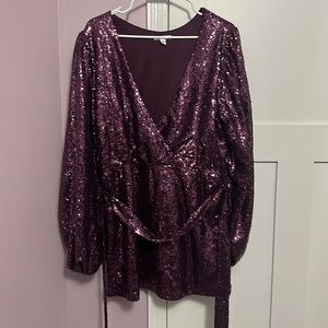Purple Sequin Mini-Dress w/ belt. Size XL (fits a Maurice’s 16W). Gorgeous!
